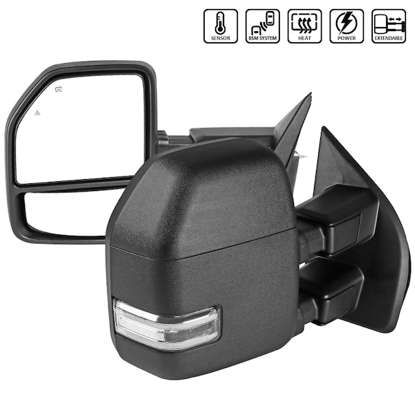 Spec-D Tuning Ford F250 F350 F450 Mirrors For Super Duty 17-19 RMX-F25017F1-SQ-FS - main